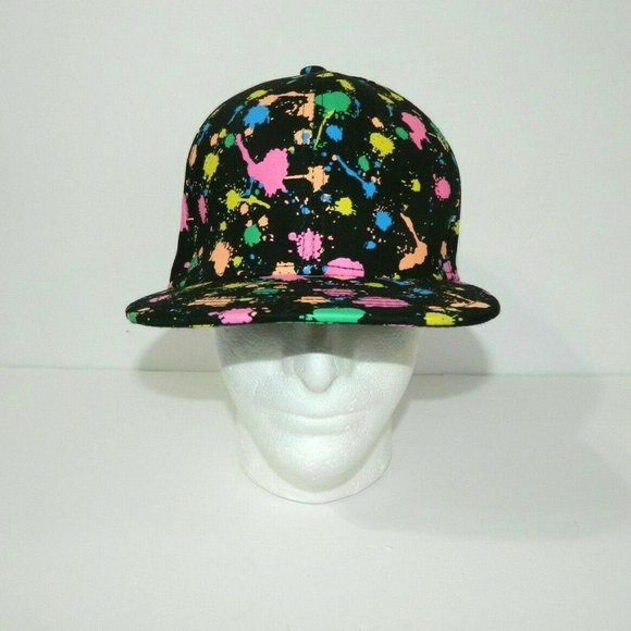 Headlines Other - Headlines Black Snapback Hat Paint Splatter Drips